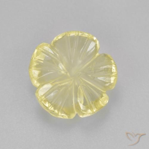 2.47ct Натуральный Светло-желтый Кварц, Огранка Цветок, Прозрачный