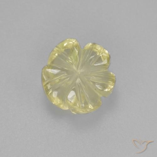 1.96ct Натуральный Светло-зеленовато-желтый Кварц, Огранка Цветок, Прозрачный