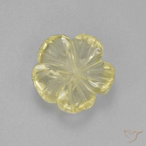 2.21ct Натуральный Светло-зеленовато-желтый Кварц, Огранка Цветок, Прозрачный
