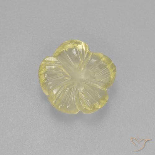 1.56ct Натуральный Светло-зеленовато-желтый Кварц, Огранка Цветок, Прозрачный