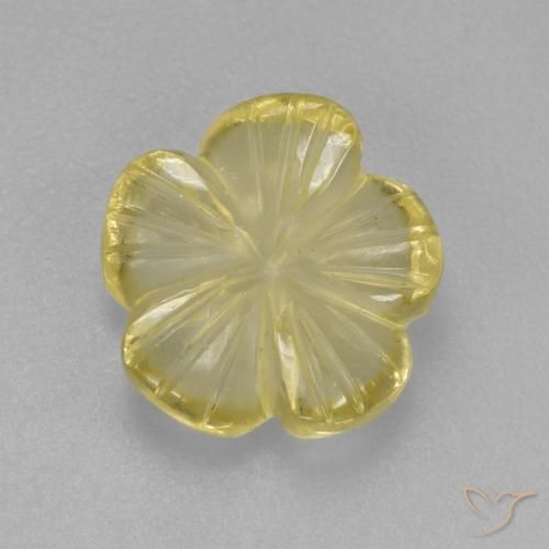 2.21ct Натуральный Светло-зеленовато-желтый Кварц, Огранка Цветок, Прозрачный