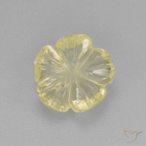 2.37ct Натуральный Светло-зеленовато-желтый Кварц, Огранка Цветок, Прозрачный