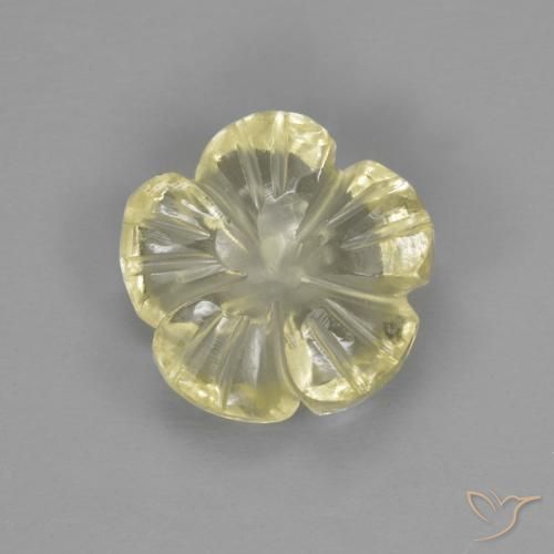 1.98ct Натуральный Светлая Лагуна Жёлтая Кварц, Огранка Цветок, Прозрачный