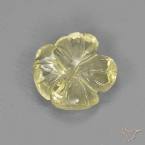 2.04ct Натуральный Светлая Лагуна Жёлтая Кварц, Огранка Цветок, Прозрачный