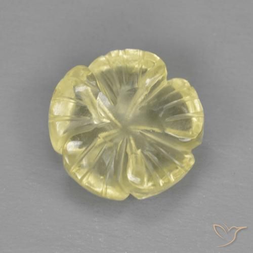 2.79ct Натуральный Средне-светло-желтый Кварц, Огранка Цветок, Прозрачный