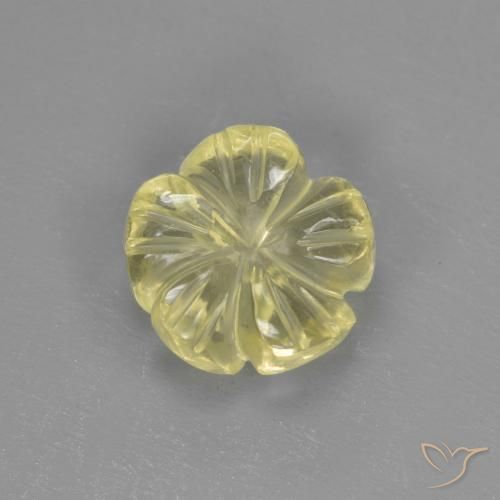 1.72ct Натуральный Средне-светло-желтый Кварц, Огранка Цветок, Прозрачный
