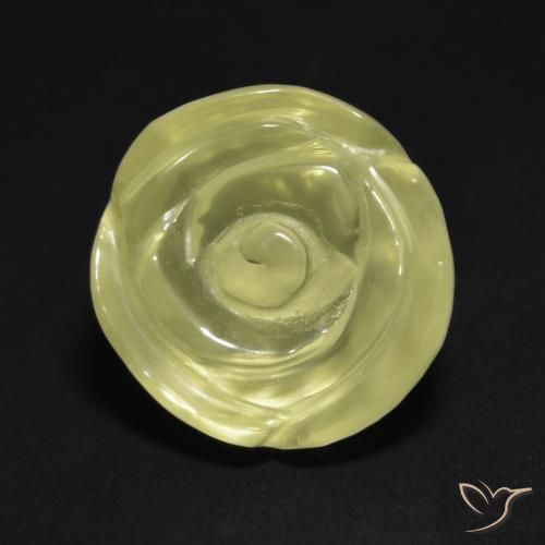 13.05ct Натуральный Светло-зеленовато-желтый Кварц, Огранка Цветок, Прозрачный