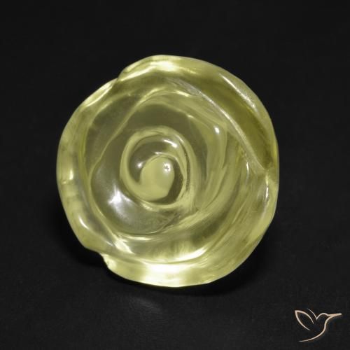 10.50ct Натуральный Светло-зеленовато-желтый Кварц, Огранка Цветок, Прозрачный