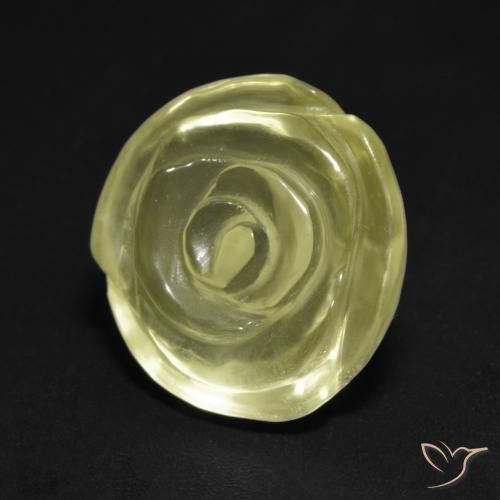11.54ct Натуральный Светло-зеленовато-желтый Кварц, Огранка Цветок, Прозрачный