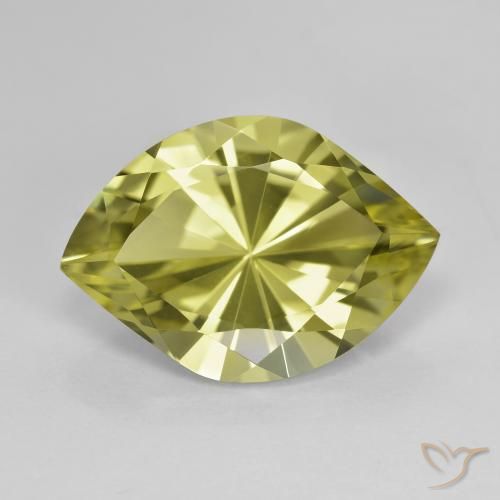 6.86ct Натуральный Теплый землисто-зеленый Кварц, Маркиза, Чистота VVS