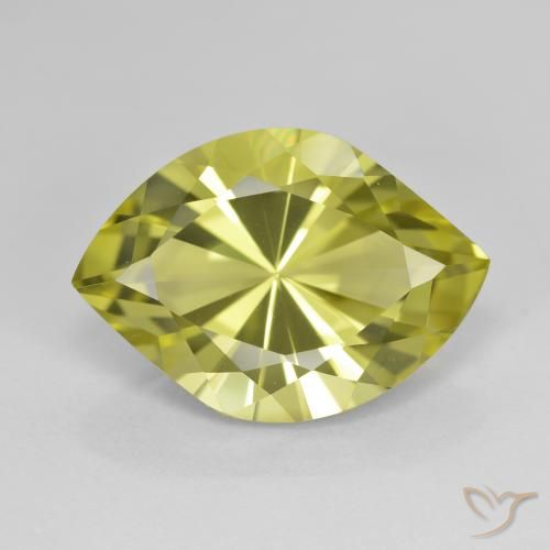 7.34ct Натуральный Желтовато-зеленый Кварц, Маркиза, Чистота VVS