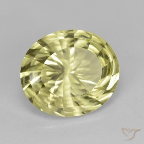 6.71ct Натуральный Зеленовато-желтый Кварц, Овал, Чистота VVS