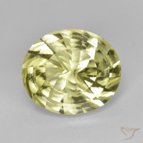 6.51ct Натуральный Зеленовато-желтый Кварц, Овал, Чистота VVS