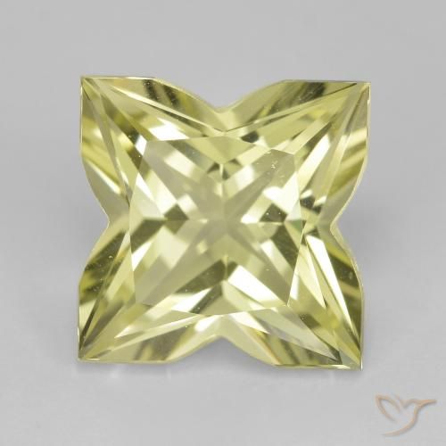 4.25ct Натуральный Светло-зеленовато-желтый Кварц, причудливая, Чистота VVS
