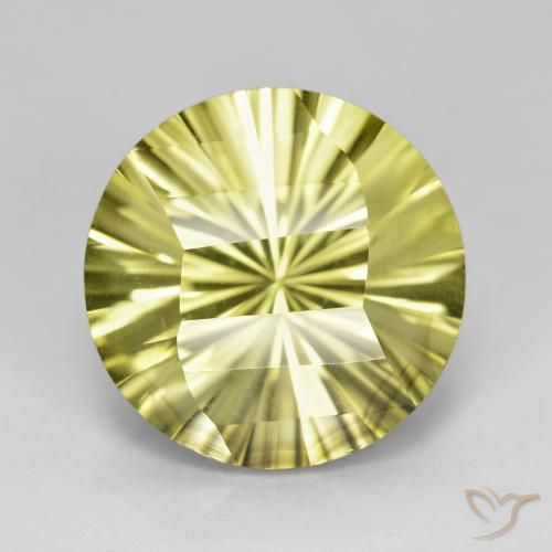 8.25ct Натуральный Зеленовато-желтый Кварц, Круглый, Чистота VVS