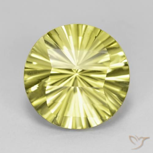 8.95ct Натуральный Зеленовато-желтый Кварц, Круглый, Чистота VVS