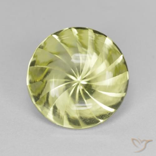 5.29ct Натуральный Желто-зеленый Кварц, Круглый, Прозрачный