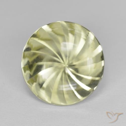 5.17ct Натуральный Светло-зеленовато-желтый Кварц, Круглый, Прозрачный