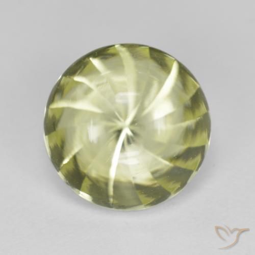 6.20ct Натуральный Желто-зеленый Кварц, Круглый, Прозрачный