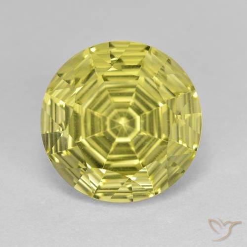 6.33ct Натуральный Светло-желтый Кварц, Круглый, Чистота VVS