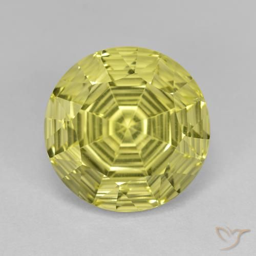 6.39ct Натуральный Лимонно-желтый Кварц, Круглый, Чистота VVS