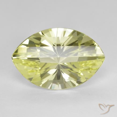 9.27ct Натуральный Средне-светло-желтый Кварц, Маркиза, VVS-VS