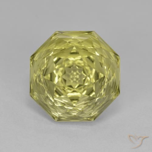 6.83ct Натуральный Зеленовато-желтый Кварц, Изумрудная огранка, Чистота VVS