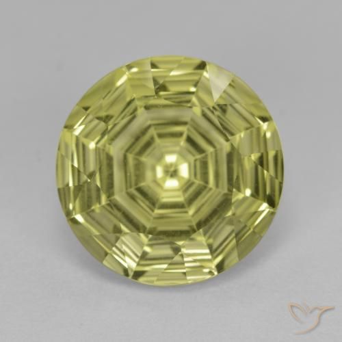 5.57ct Натуральный Средний желтый Кварц, Круглый, Чистота VVS