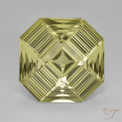 8.77ct Натуральный Зеленовато-желтый Кварц, Изумрудная огранка, Чистота VVS