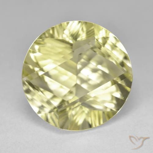 10.70ct Натуральный Светло-желтый Кварц, Круглый, Чистота VVS