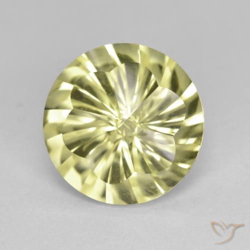 4.91ct Натуральный Средний желтый Кварц, Круглый, VVS-VS