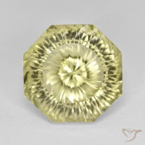 8.57ct Натуральный Лимонно-желтый Кварц, Изумрудная огранка, Чистота VVS