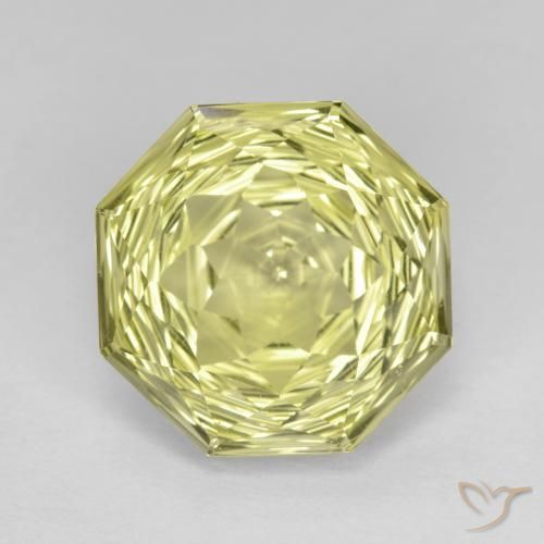 5.91ct Натуральный Средне-светло-желтый Кварц, Изумрудная огранка, Чистота VVS