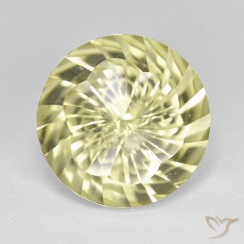 10.08ct Натуральный Средне-светло-желтый Кварц, Круглый, Чистота VVS