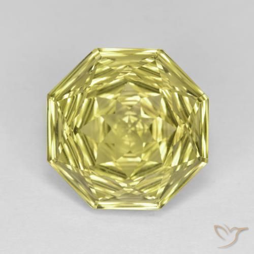5.62ct Натуральный Светло-желтый ананас Кварц, Изумрудная огранка, Чистота VVS