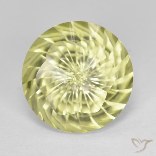 9.77ct Натуральный Светло-желтый Кварц, Круглый, VVS-VS