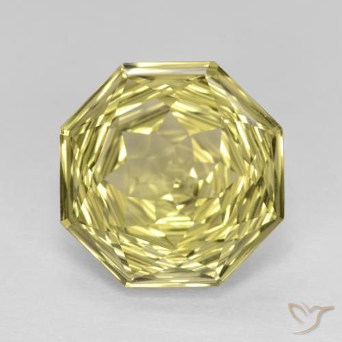 5.68ct Натуральный Светло-желтый ананас Кварц, Изумрудная огранка, Чистота VVS