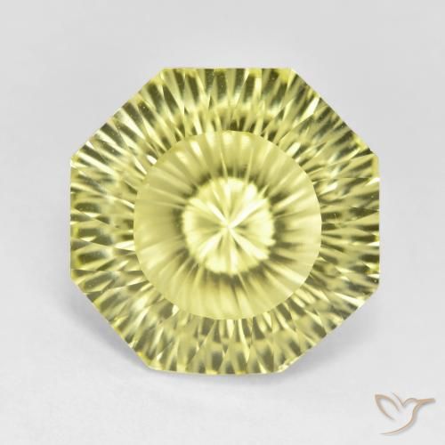 8.38ct Натуральный Средне-светло-желтый Кварц, Изумрудная огранка, Чистота VVS