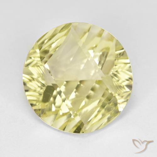 9.66ct Натуральный Светло-желтый Кварц, Круглый, Чистота VVS
