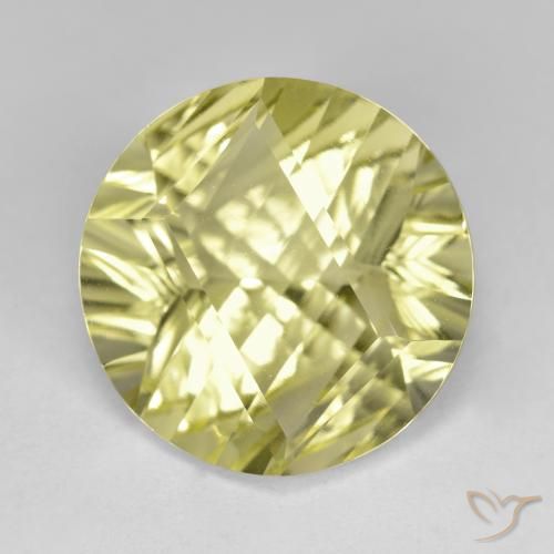 9.92ct Натуральный Зеленовато-желтый Кварц, Круглый, Чистота VVS