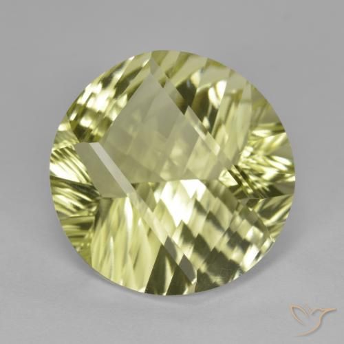 10.26ct Натуральный Средне-светло-желтый Кварц, Круглый, Чистота VVS