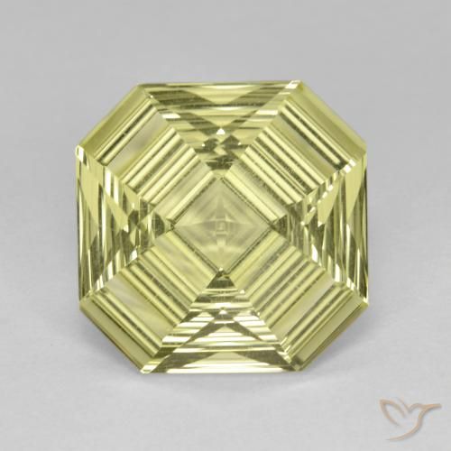 5.35ct Натуральный Лимонно-желтый Кварц, Изумрудная огранка, VVS-VS