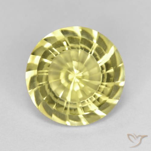 5.24ct Натуральный Светло-желтый Кварц, Круглый, Чистота VVS
