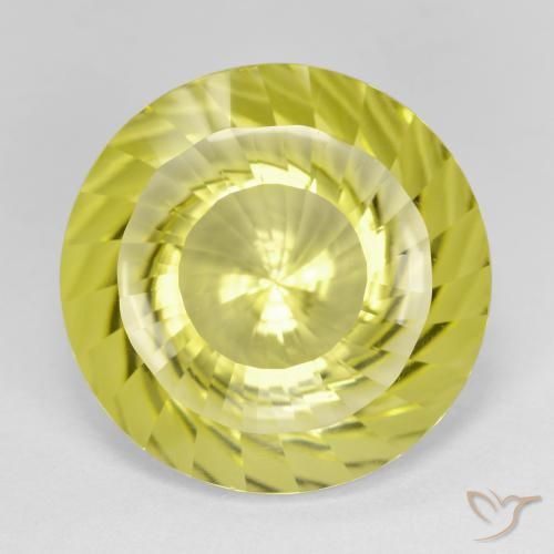 14.35ct Натуральный Светло-желтый Кварц, Круглый, Чистота VVS