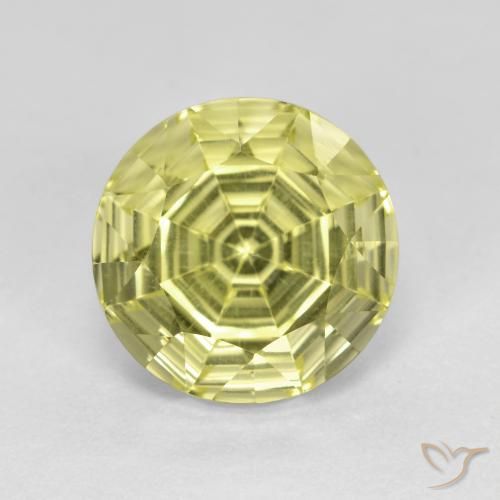 3.67ct Натуральный Средне-светло-желтый Кварц, Круглый, VVS-VS