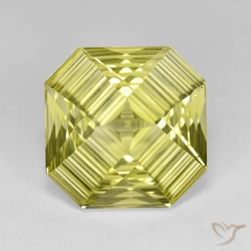 6.37ct Натуральный Светло-желтый ананас Кварц, Изумрудная огранка, VVS-VS