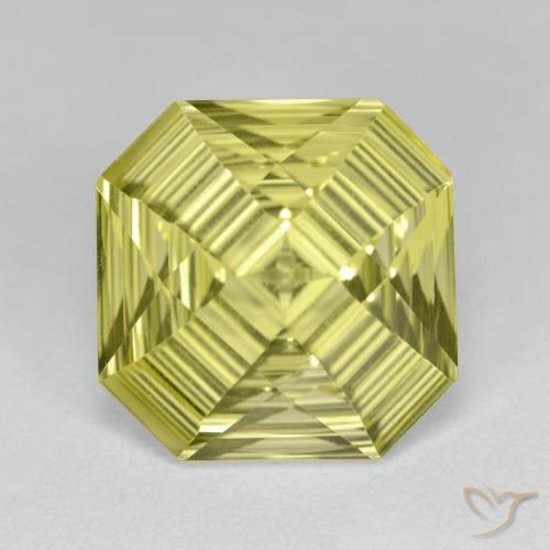 5.99ct Натуральный Лимонно-желтый Кварц, Изумрудная огранка, Чистота VVS