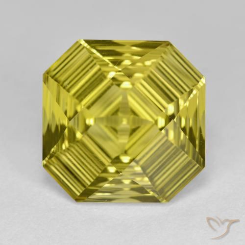 6.46ct Натуральный Светло-желтый Кварц, Изумрудная огранка, Чистота VVS