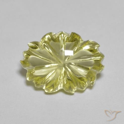 6.77ct Натуральный Лимонно-желтый Кварц, Огранка Цветок, Прозрачный