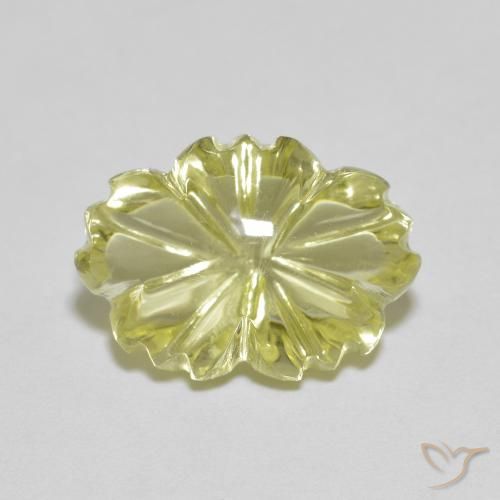 6.67ct Натуральный Лимонно-желтый Кварц, Огранка Цветок, Прозрачный